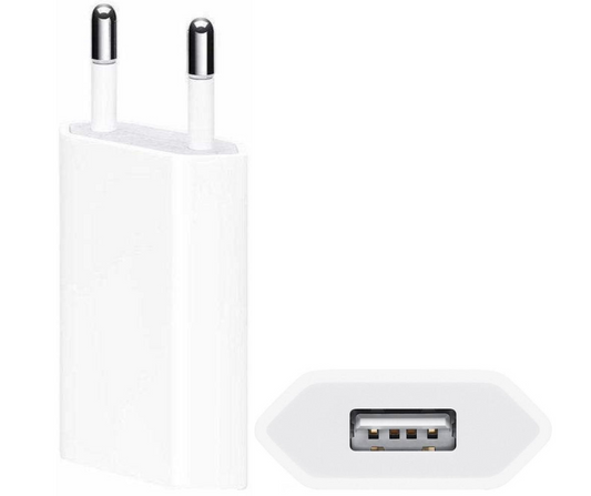 Bundel Adapter USB A (5W) - Wit + Lightning-naar-USB-kabel (1 m)